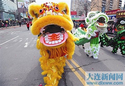 纽约唐人街庆祝中国新年(图)