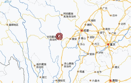 四川省甘孜藏族自治州康定县,泸定县交界发生3.0级地震(图)图片