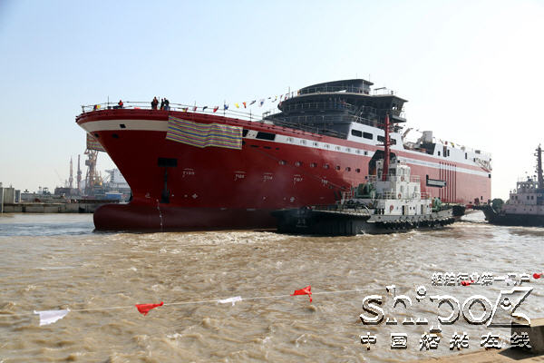 上海船厂多缆物探船发现6号下水(图)