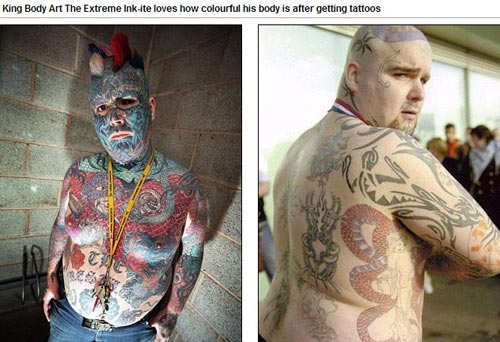 英国纹身最多男子全身80%被纹身覆盖