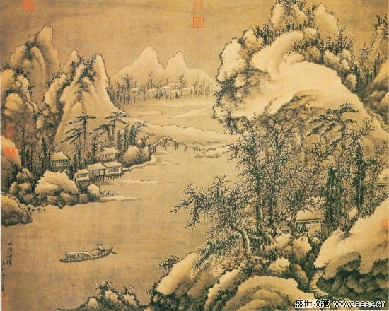 古代欧洲的雪景油画 图片素材(编号:20130923