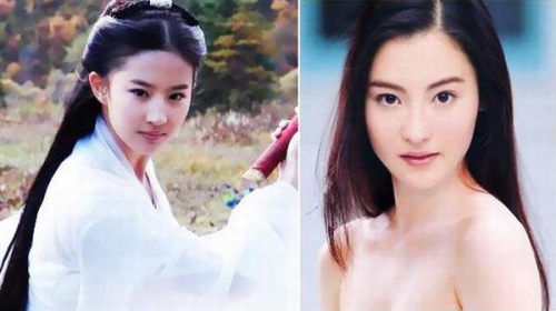 刘亦菲刚出道时,就有一些报道曾说她和张柏芝很像.还特地做了对比图.