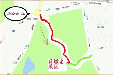 路口,6,观音墓区,7,兴隆墓区,8,舟山路环香山路口,9,孙武路胥香路口