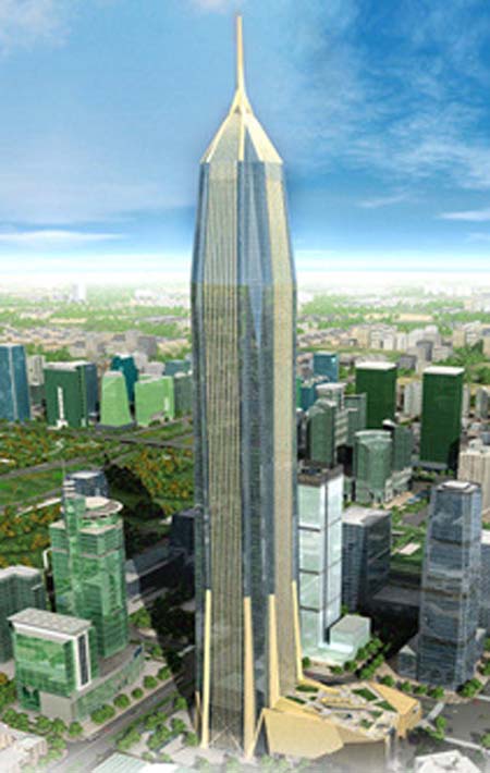 中国在建第一高楼停工(组图)