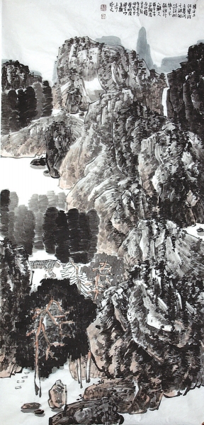 封曙光(1957—)《乐山》纸本设色136x68厘米