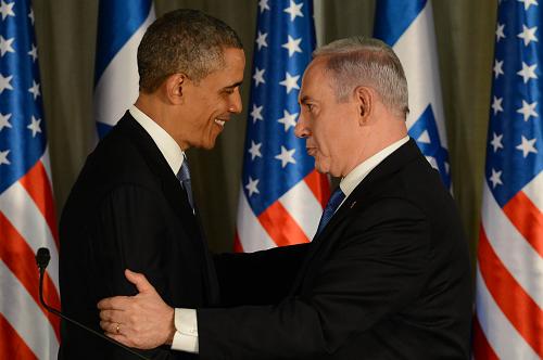 3月20日,以色列总理内塔尼亚胡(右)与美国总统