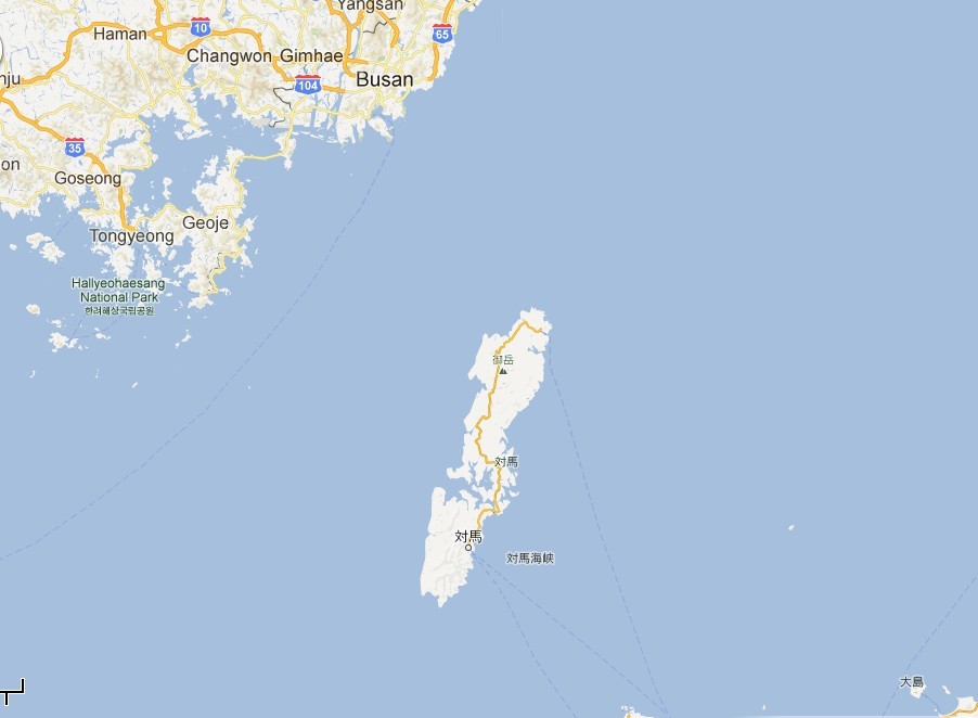 日本长崎县对马岛具体地理位置图