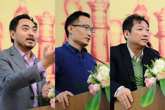三位嘉宾主题演讲:甘剑平,计越,章苏阳(左至右)