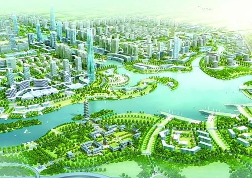 郑州济技术开发区滨河国际新城鸟瞰图