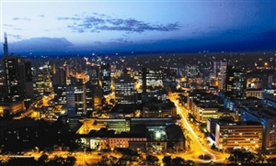 高楼林立的肯尼亚首都内罗毕。