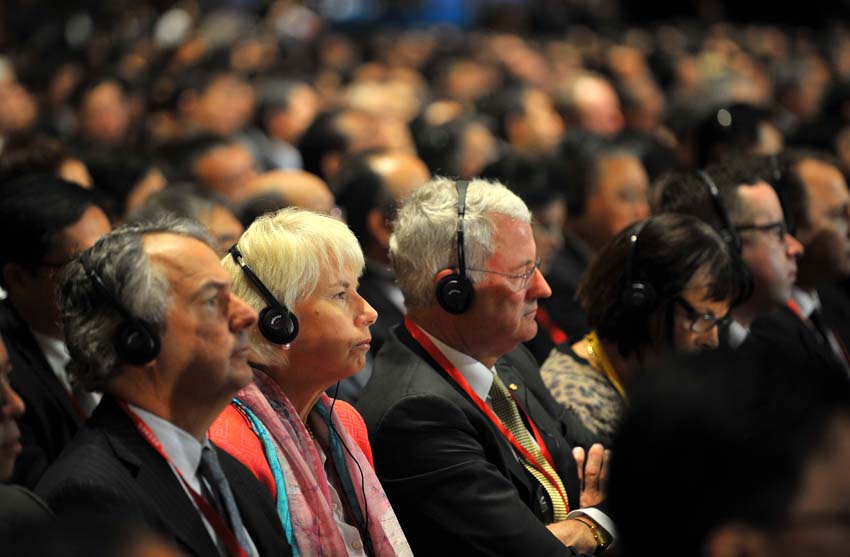 2013年4月7日，博鳌亚洲论坛秘书长周文重主持博鳌亚洲论坛2013年年会开幕式。