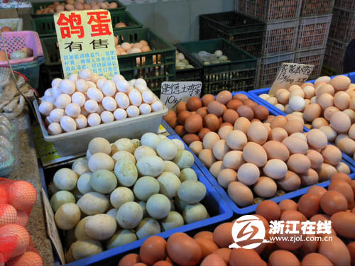 杭州农贸市场禽蛋销量锐减 其实煮熟完全可以