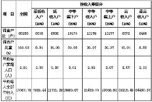 按收入等级分我国城镇居民家庭基本情况(2011年.