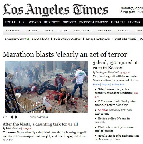 波士顿爆炸震惊世界 全球媒体"警戒式"报道-搜狐传媒