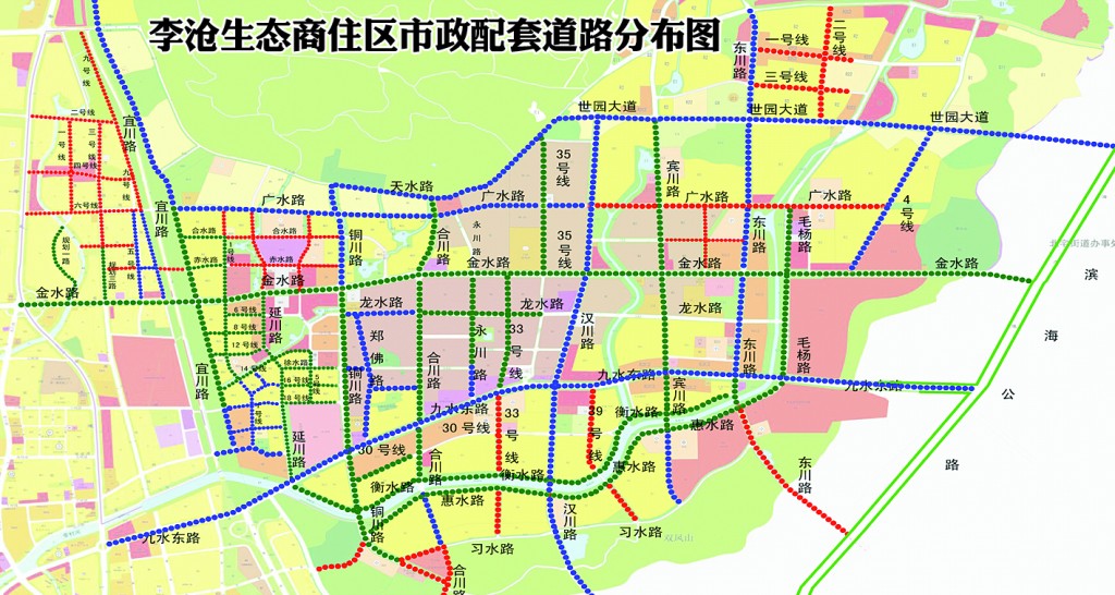 除了九水东路,李沧区还有多条道路正在施工.