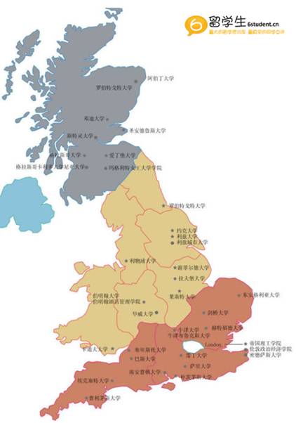英国大学地图分布