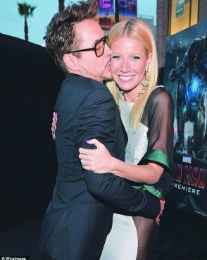 在日前的《钢铁侠3》首映礼上，唐尼拥吻葛妮温丝・帕尔特洛