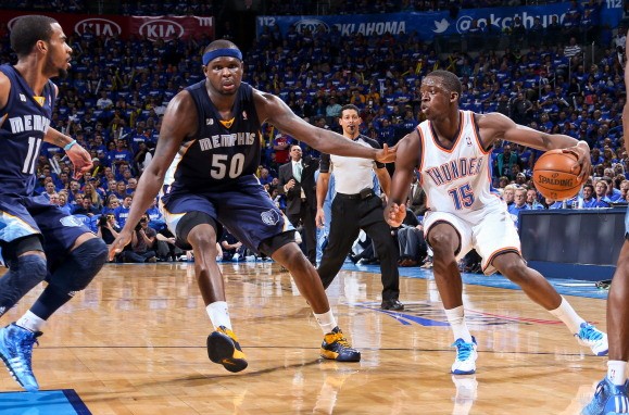 图文[nba]雷霆93-91灰熊 雷吉-杰克逊突破
