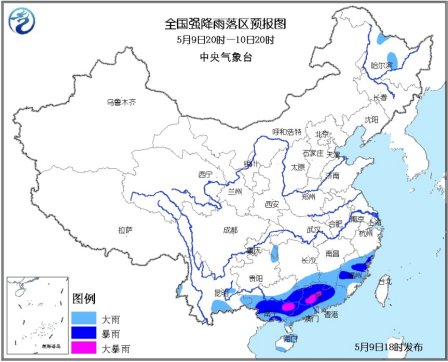 今明两天福建广东广西有暴雨 芦山灾区降雨减弱