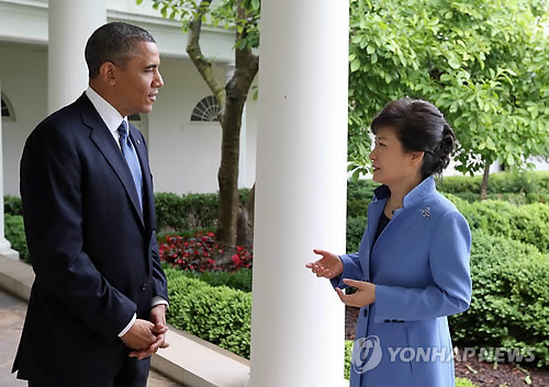 5月7日，韩国总统朴槿惠和美国总统奥巴马进行会晤。