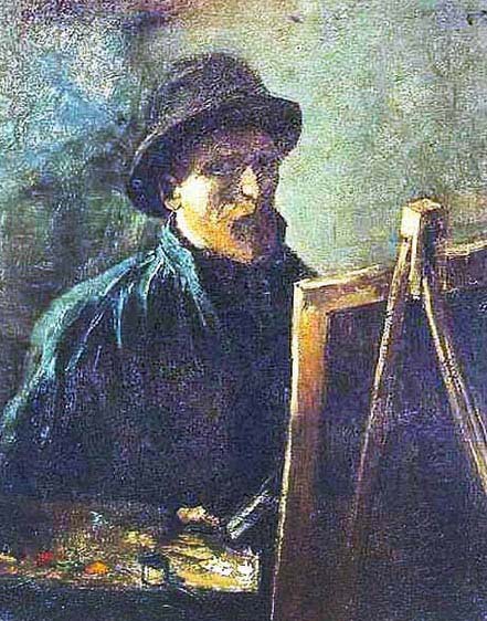 Self-Portrait with Dark Felt Hat at the Easel, 1886 Paris