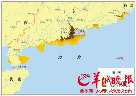2012年广东省近岸海域水质状况示意图