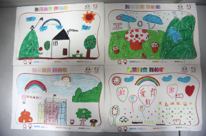 地震灾区孩子用画感谢八方支援(图)