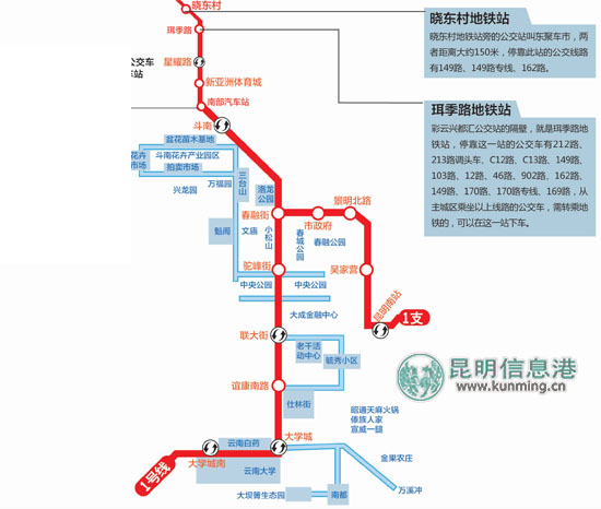 昆明地铁1,2号线首期工程南段今开通(图)