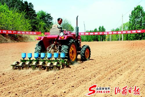 今年沁县檀山皇小米基地引进精量谷物播种机(图)