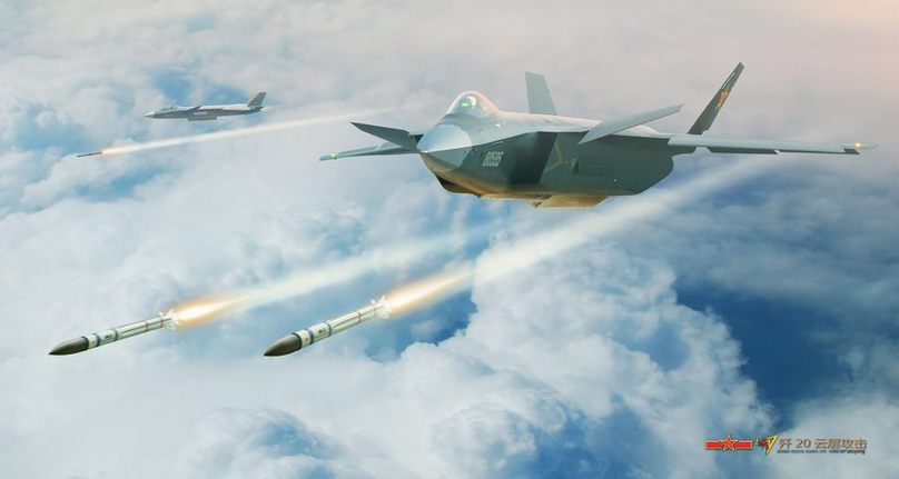 网友绘制的歼-20战斗机发射导弹电脑效果图