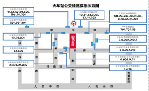 南宁地铁火车站站封闭施工后,会在附近设置12个公交停靠站(图)