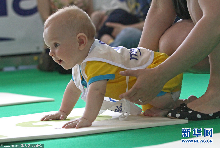 俄罗斯举行婴儿爬行比赛(图)