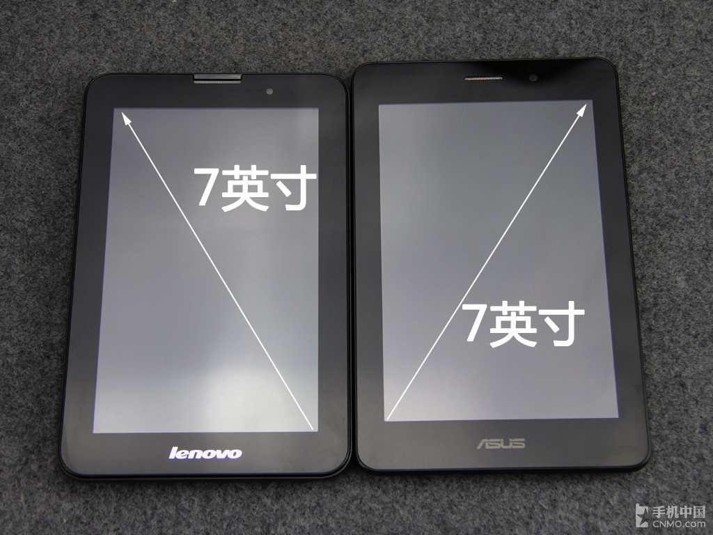 萤幕大小对比; 联想a3000平板电脑; 华硕 联想 华硕fonepad
