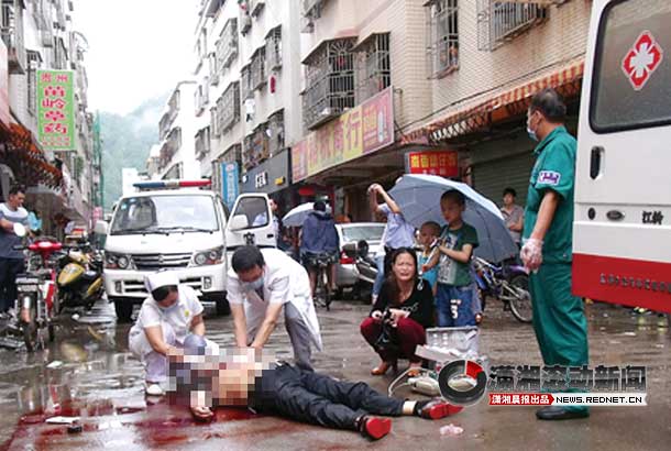 广东惠州,当街杀人案现场.资料图片