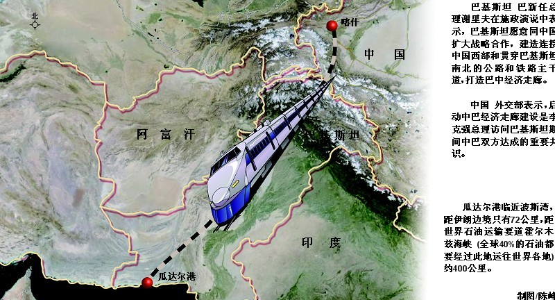 建造连接中国西部和贯穿巴基斯坦南北的公路和