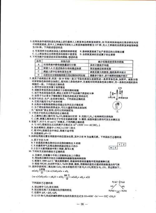 2013年福建高考理综试卷真题及答案(组图)