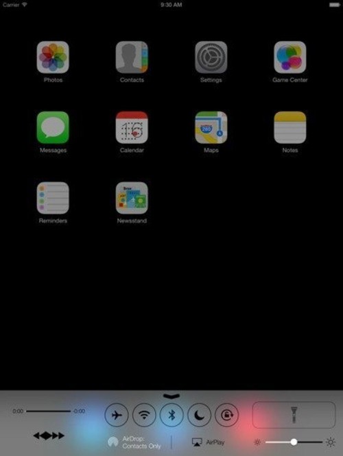 iPad运行iOS 7系统效果图(图片来自CnBeta)
