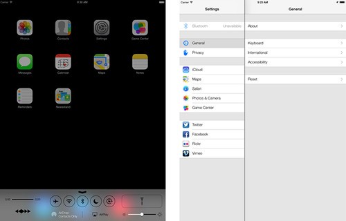 iPad运行iOS 7系统效果图(图片来自CnBeta)