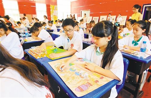 6月21日,南岸区珊瑚实验小学,参加童画中国梦