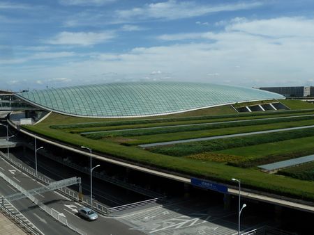 首都机场停车楼屋顶绿化