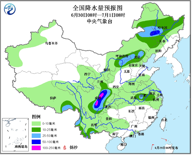 气象局:四川盆地有较强降水 华北东北多阵性降水