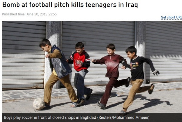 伊拉克足球比赛遭袭击 12死24伤多为青少年(图