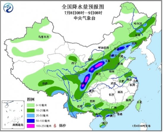 央气象台7月9日发布:未来三天全国天气预报(图
