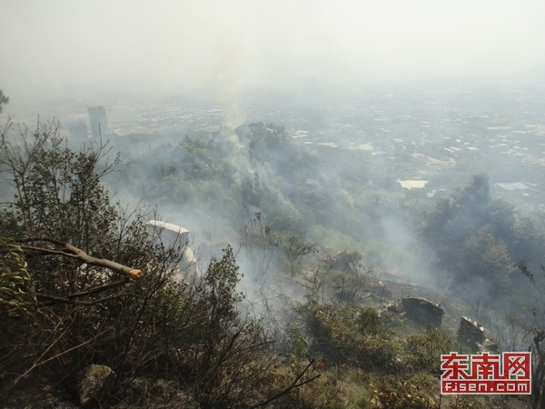 福州高盖山公园内山上起火 警民携手扑灭(组图)-搜狐滚动