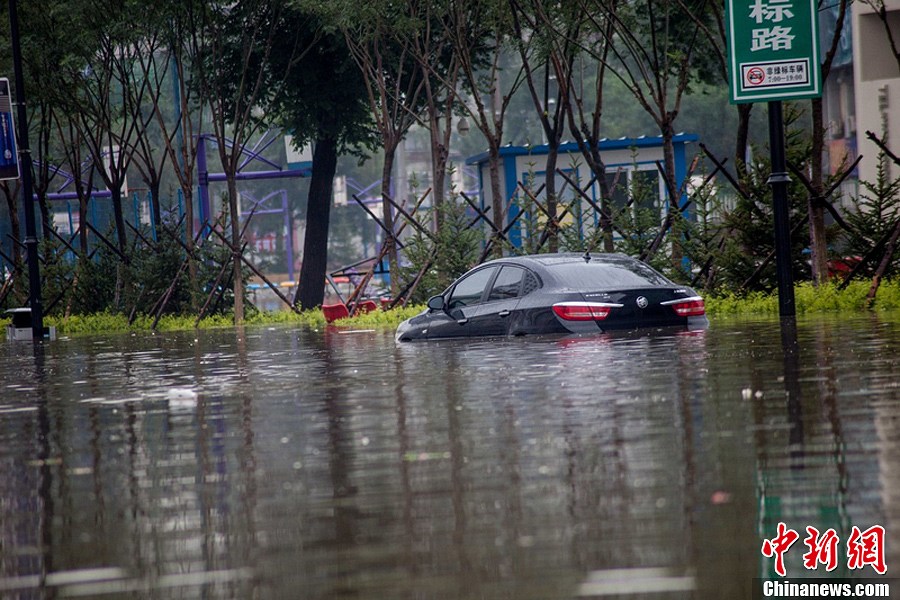 辽宁阜新遭遇强降雨城市内涝严重\/组图