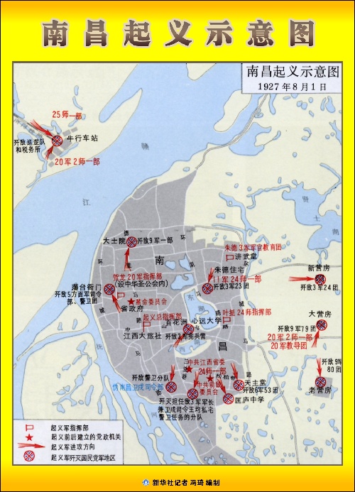 图表建军86周年历史回顾南昌起义示意图