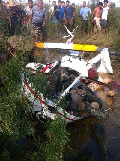 广州一直升机坠落致2死1伤 一死者身首异处(图)