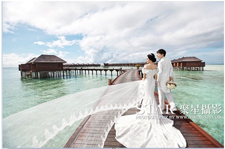 马尔代夫婚纱摄影 聚星视界五年打造金牌品质