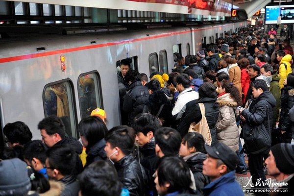 Image result for 北京拥挤地铁