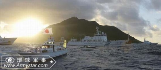 日右翼船侵入钓鱼岛1海里内 5艘中国海警船拦